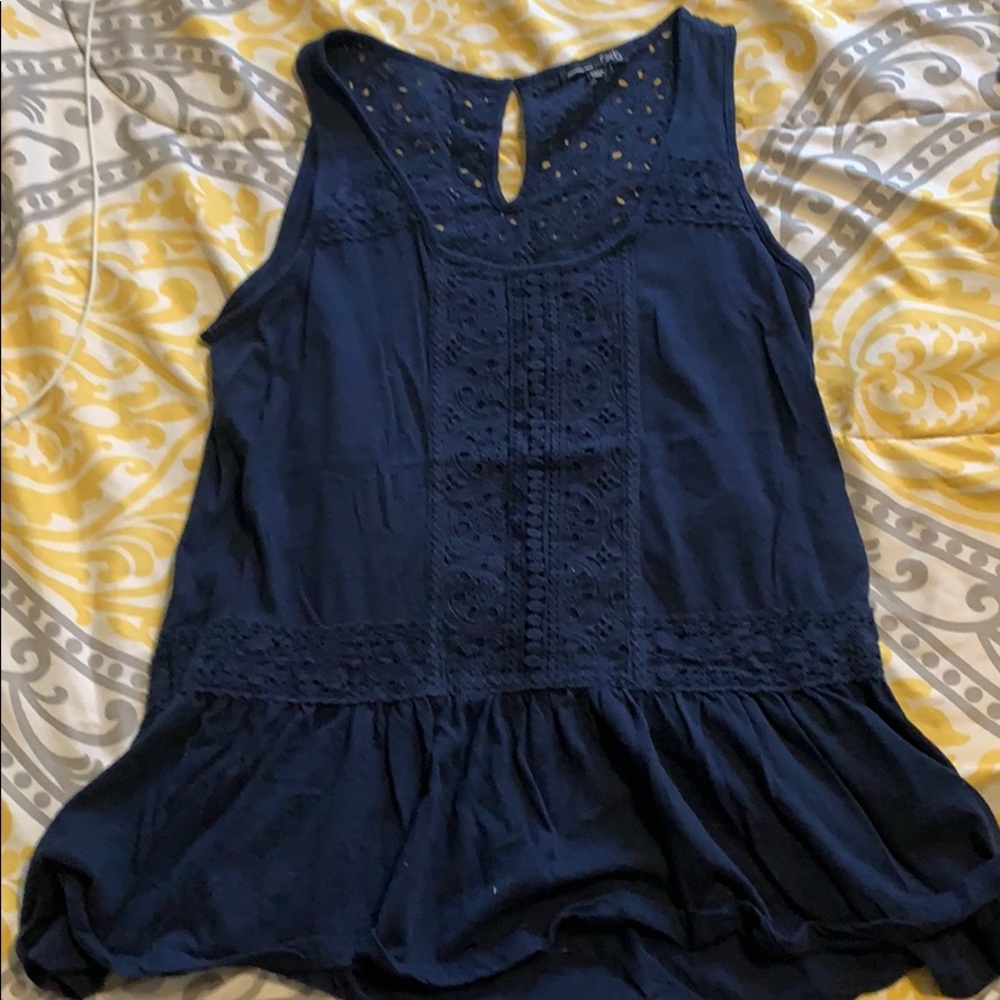 Blue tank top blouse